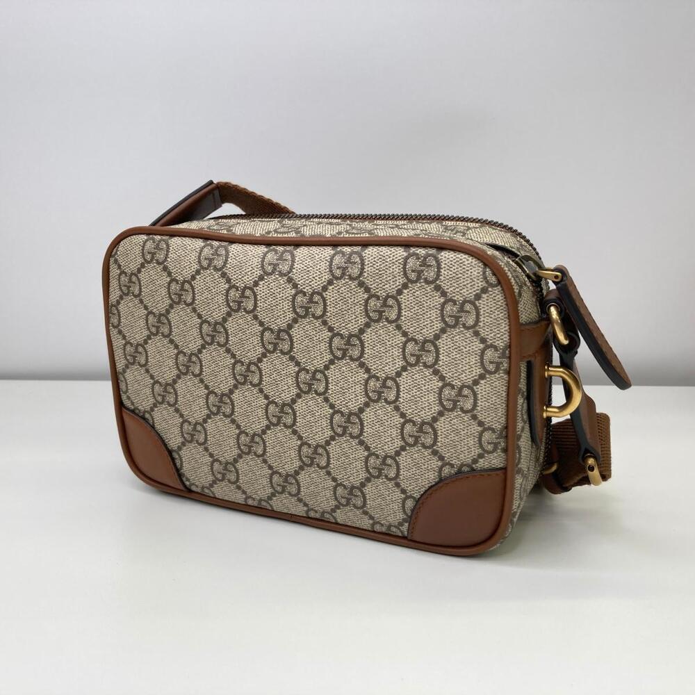 Gucci Crossbody Leather Bag Brown Shoulder GG Emblem